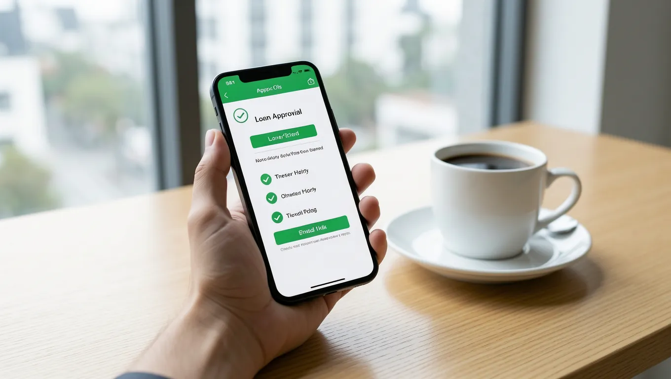 A smartphone displaying fast personal loan options for those wanting to apply for personal loans online fast.