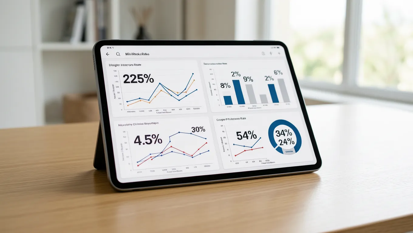 Digital tablet showing personal loan rates comparison charts for 2026