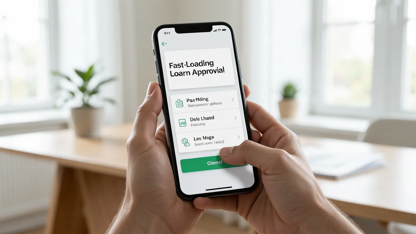 Smartphone displaying immediate personal loans online application status