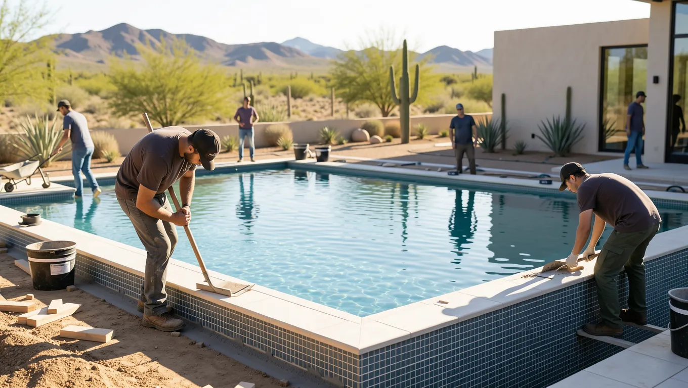 Professional workers installing tile for instant personal loans for bad credit projects.