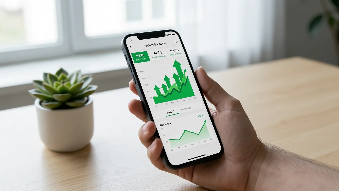 Smartphone showing financial growth for someone seeking no credit check personal loans for bad credit