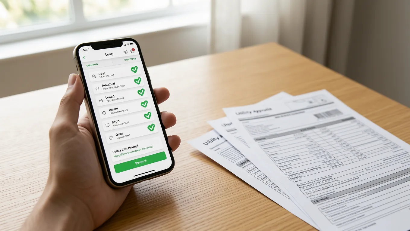 Smartphone showing financial approval for no credit check personal loans online