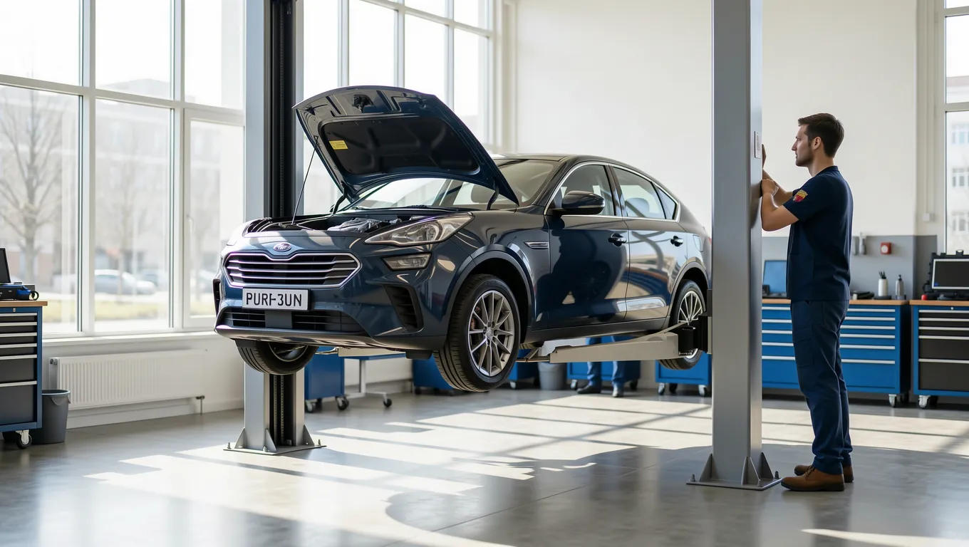 Professional mechanic inspecting a car engine during an auto repair session for personal loans for car repair.