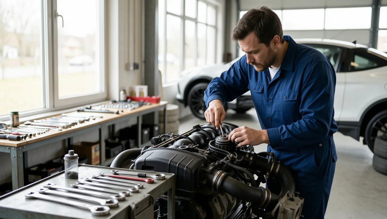 A professional mechanic performing essential repairs to a vehicle using personal loans no credit check funds.