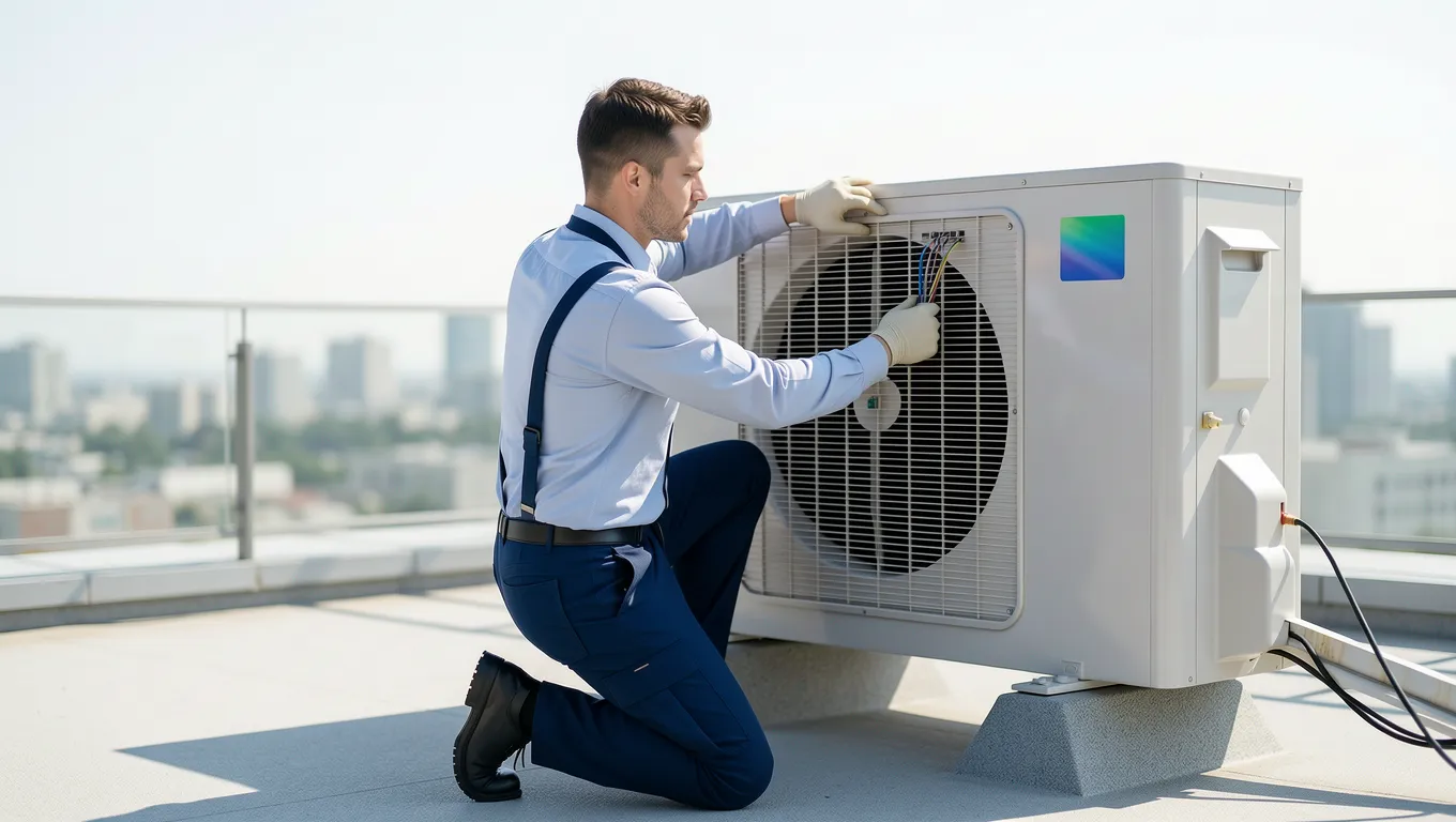 Professional HVAC technician installing an AC unit for same day personal loans